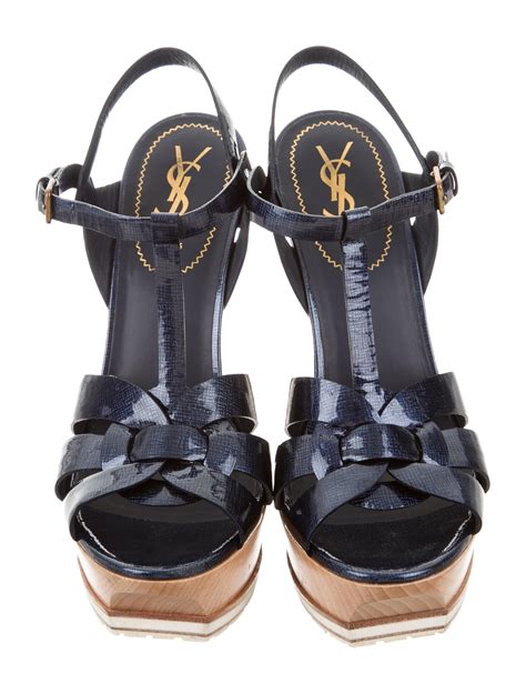 ysl tribute sandal patent leather|saint laurent tribute platform sandals.